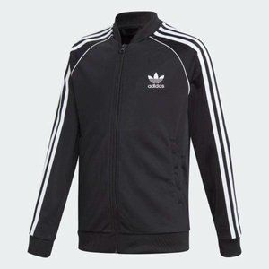 Adidas Big Kids Jacket Black/White DV2896 Size XL